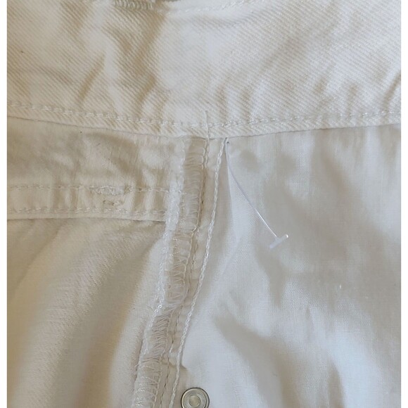 Old Navy White Denim Jean Cutoff Shorts Raw Hem High Rise - Picture 8 of 14